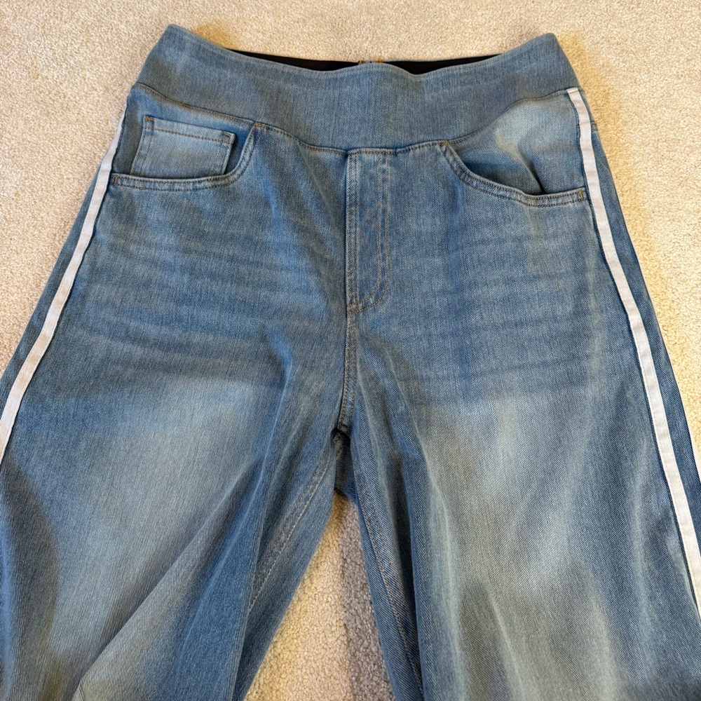 Halara Flex Light Blue Wide-leg Side Stripe Denim Jeans Size M - Picture 5 of 8